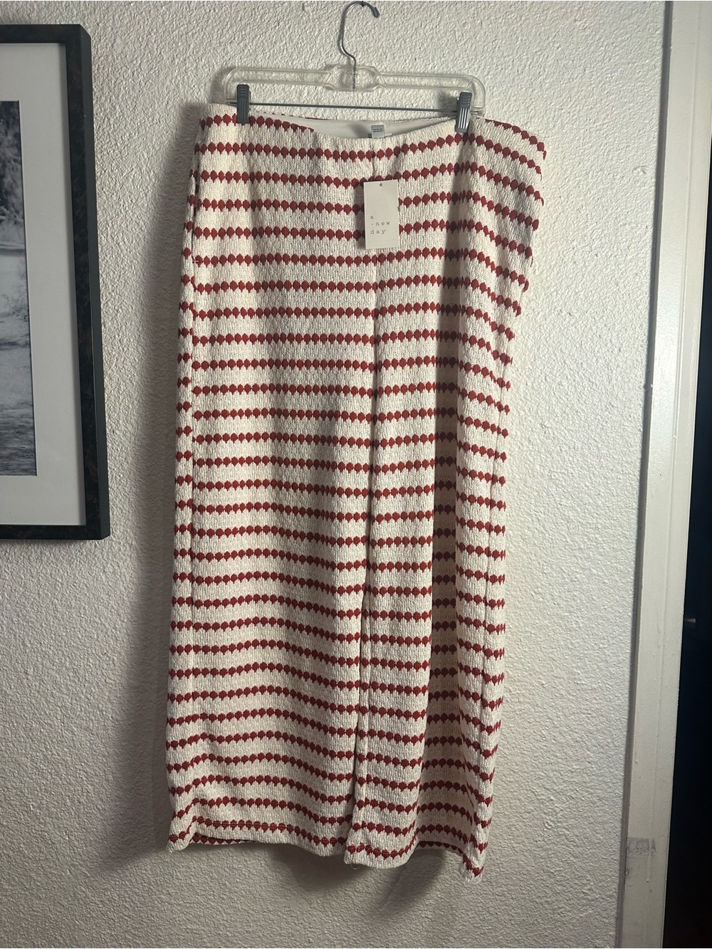 a new day Cream and Red Striped pants (XL)